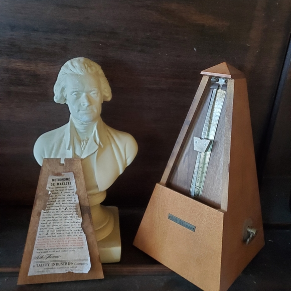 Vintage Thomas Jefferson Bust 8" by ALVA & Seth Thomas Metronome - Picture 3 of 6